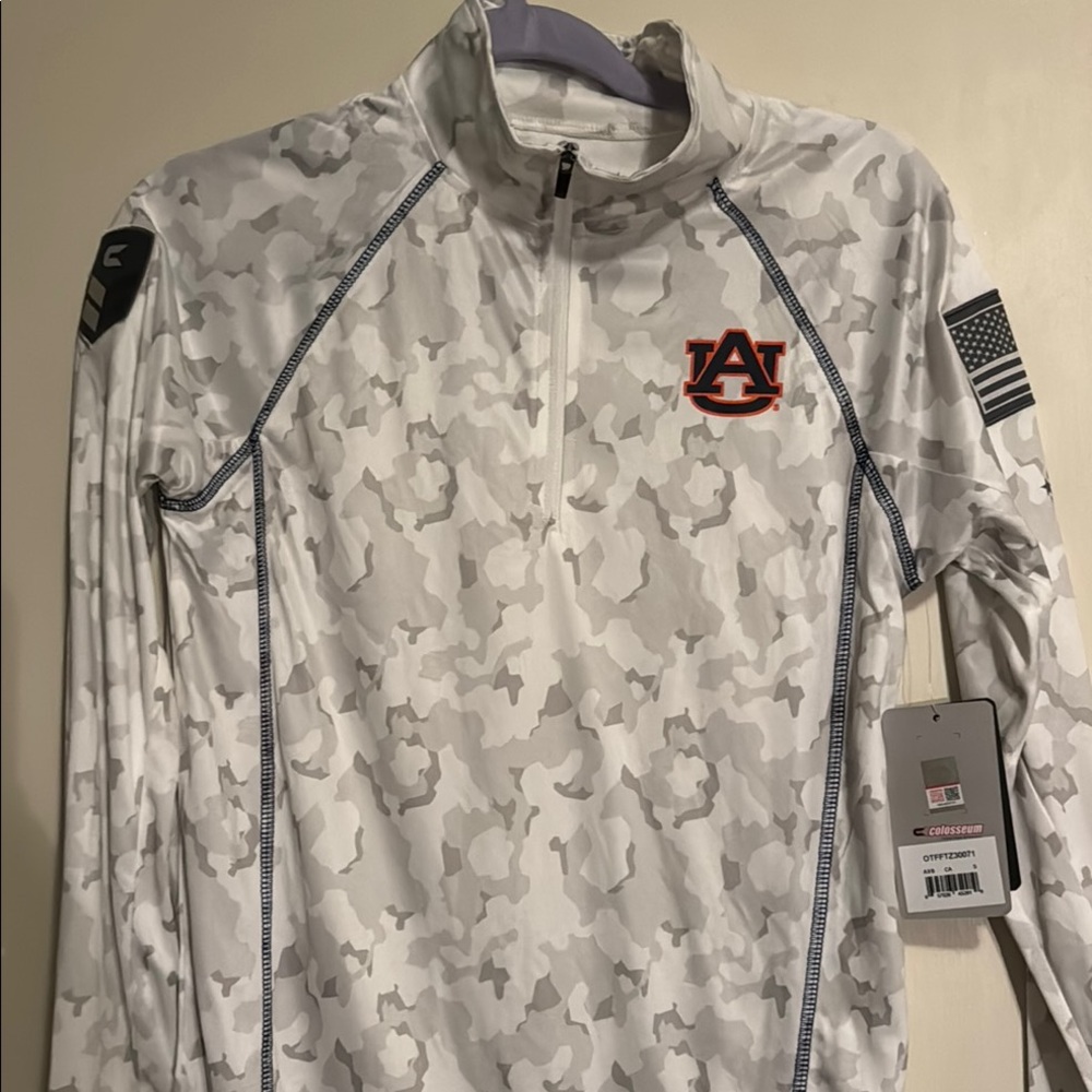 Colosseum White Camo Quarter-Zip Pullover